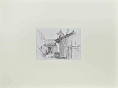 Rural Landscape - Original Drawing by Lucien Coutaud - Mid 20th century