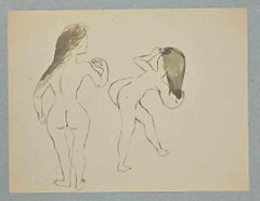 Women - Original Drawing by Lucien Coutaud - Mid 20th century