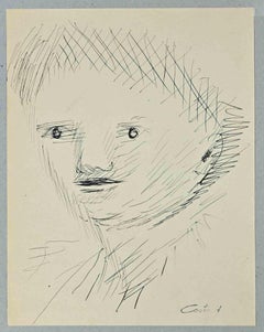 Child Portrait - Original Drawing by Lucien Coutaud - Mid 20th century
