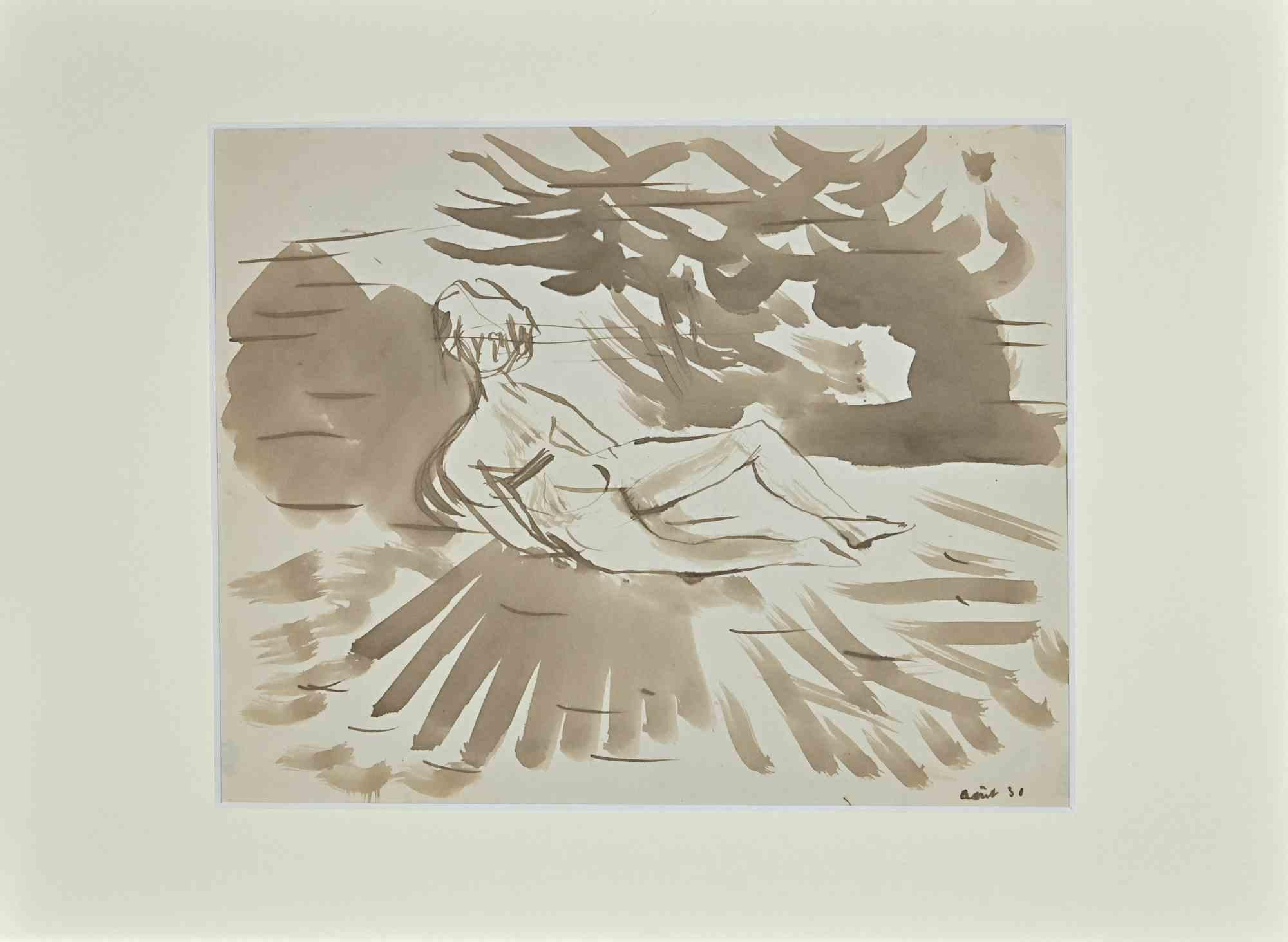 Mujer - Dibujo de Lucien Coutaud - 1931 en venta 1