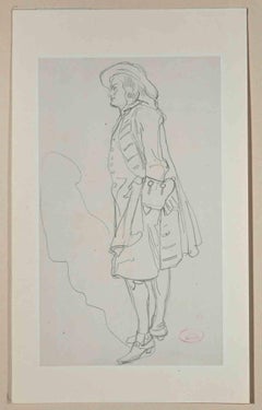 Gentleman -  Original Drawing in Pencil by Eugène Giraud - Late 19th Century