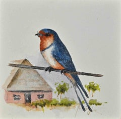 Vintage Bird - Original Watercolor - 1970s