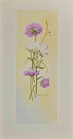 Blumenstrauß – Zeichnung von Anne Gallion-Krohn – Mitte des 20. Jahrhunderts