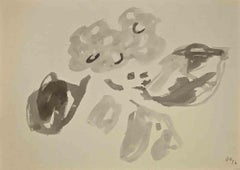 Composition abstraite - Aquarelle sur papier - 1957