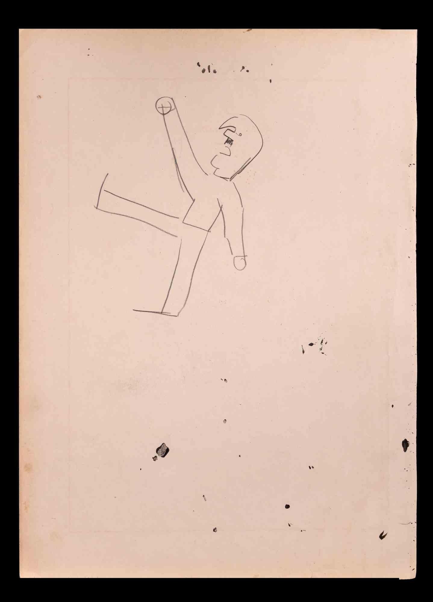 Exercise - Drawing in Pencil By Norbert Meyre - Early 20th Century For Sale 1