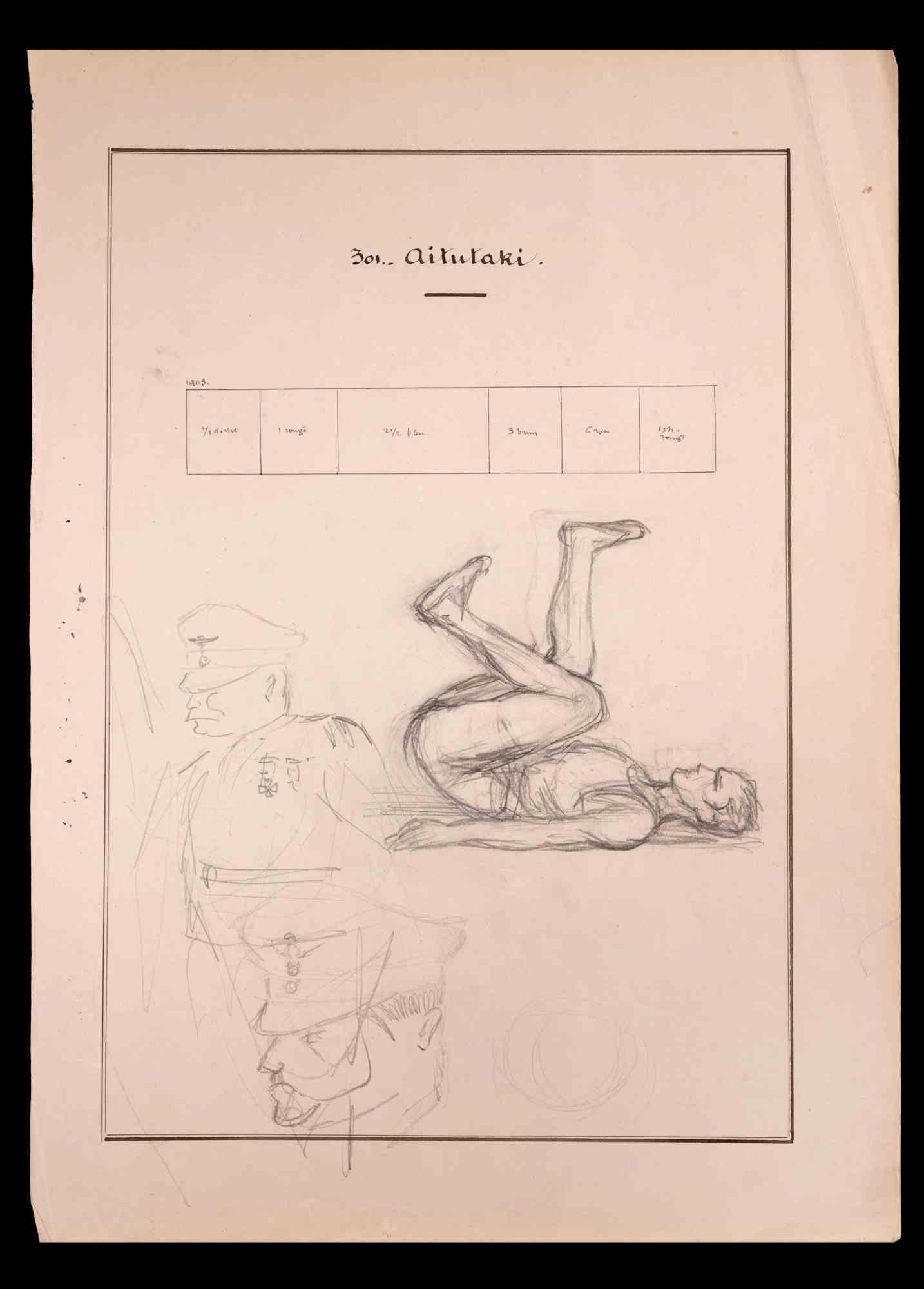 Exercise is an original drawing in pencil, on creamy-colored paper realized by Norbert Meyre in the early 20th Century.

Good conditions.

The artwork is depicted through deft strokes by mastery.
