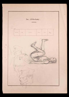 Exercise - Drawing in Pencil By Norbert Meyre - Early 20th Century