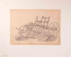 Carriage - Original Drawing by Alexandre Bida - Mid 19th Century