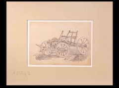 Carriage - Original Drawing by Alexandre Bida - Mid 19th Century