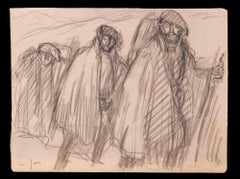 Paseo - Dibujo de Louis Jou - Principios del siglo XX