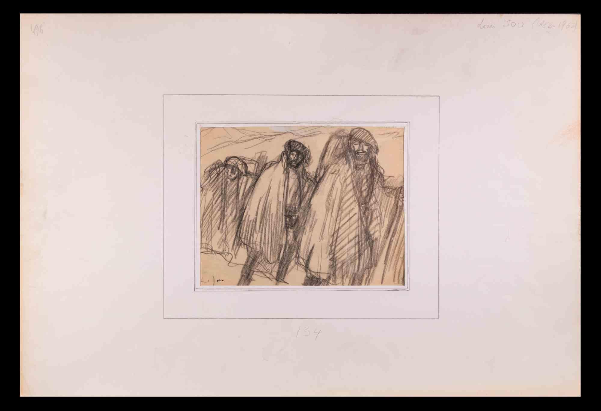 Walk - Drawing by Louis Jou - Early 20th Century For Sale 1