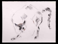 Cat -  Original Drawing by Giselle Halff - Mid 20th Century