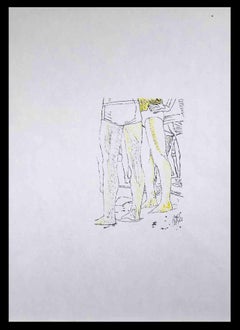 The Men - Original Drawing by Anthony Roaland - 1980