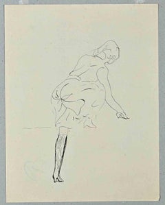 Mujer en pose - Dibujo original de Lucien Coutaud - Años 30