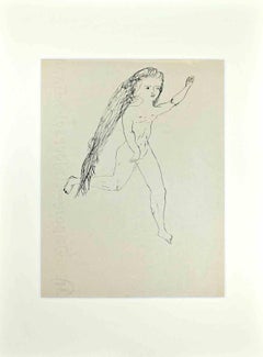 Nude Girl  - Original Drawing by Lucien Coutaud - 1930s