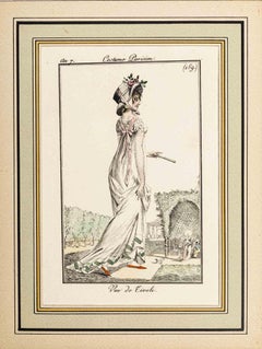 Antique Vue de Tivoli - Original Etching by Philibert-Louis Debucourt - 1797