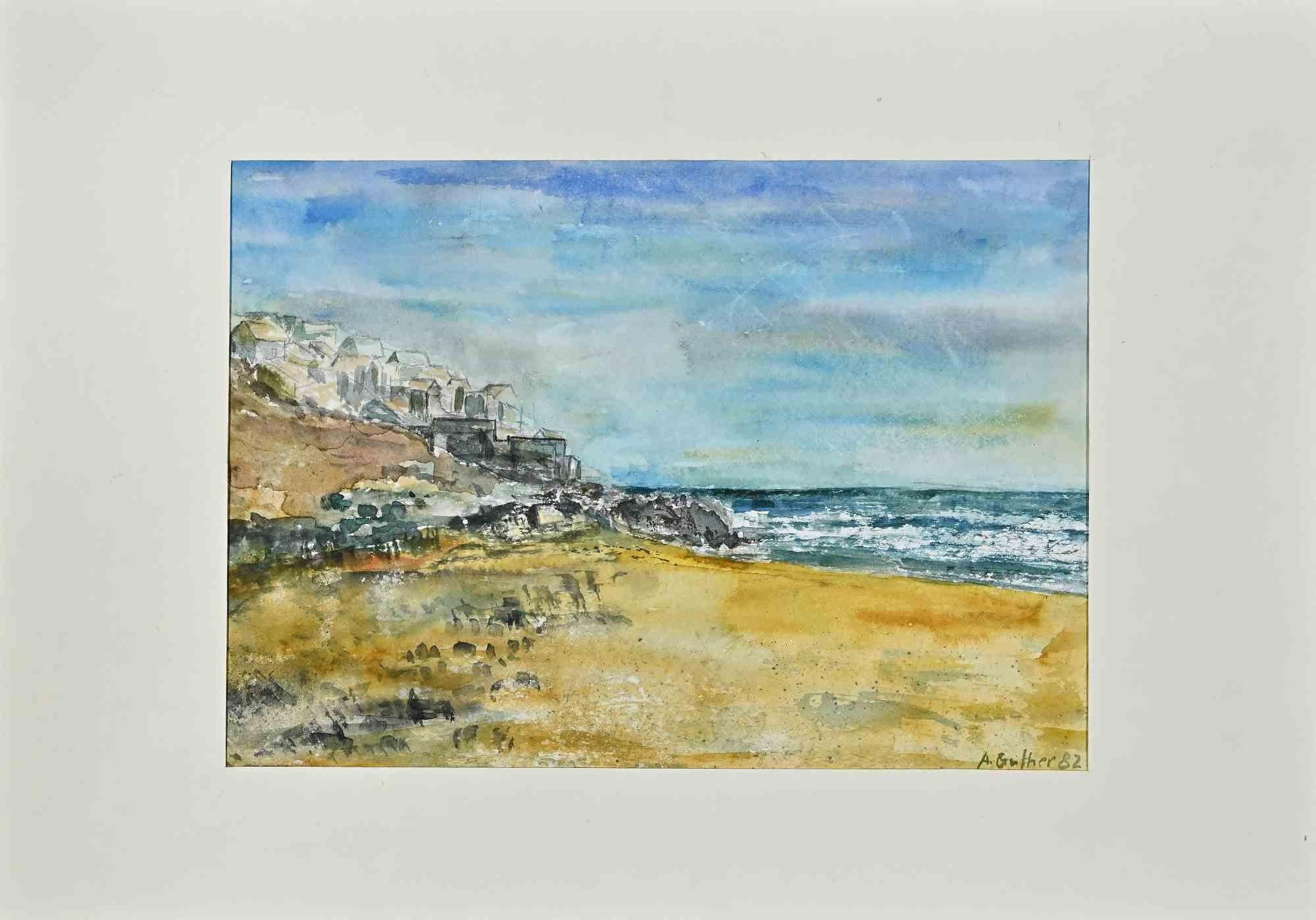 Landschaft ist ein Originalaquarell von Armin Guther aus den 1970er Jahren.

Guter Zustand, einschließlich eines Passepartouts aus weißem Karton (35x50 cm).

Handsigniert und datiert in der rechten unteren Ecke.

Armin Guther (1931 - 2017) war ein
