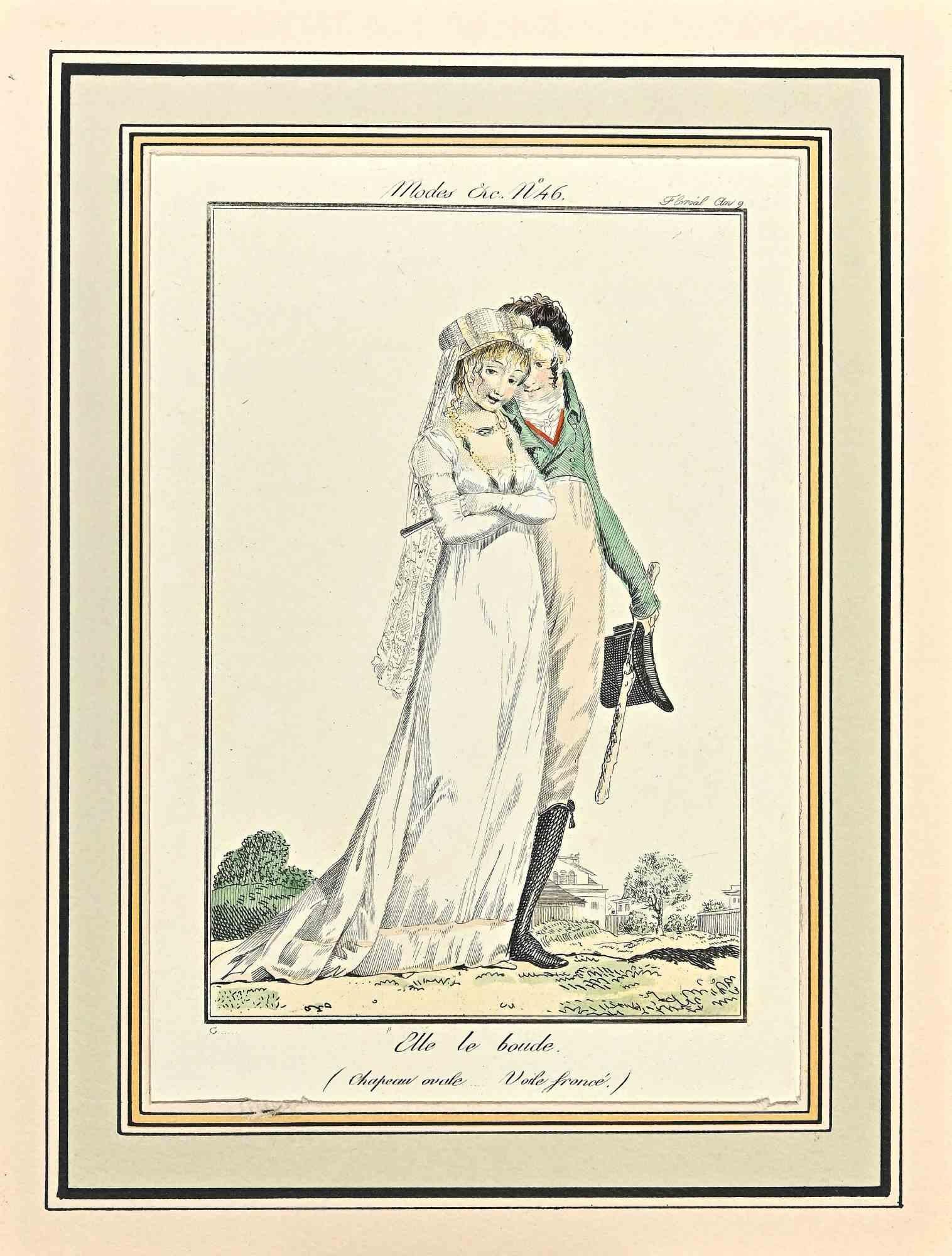 Elle Le Boude - Gravure de Philibert-Louis Debucourt - 1797