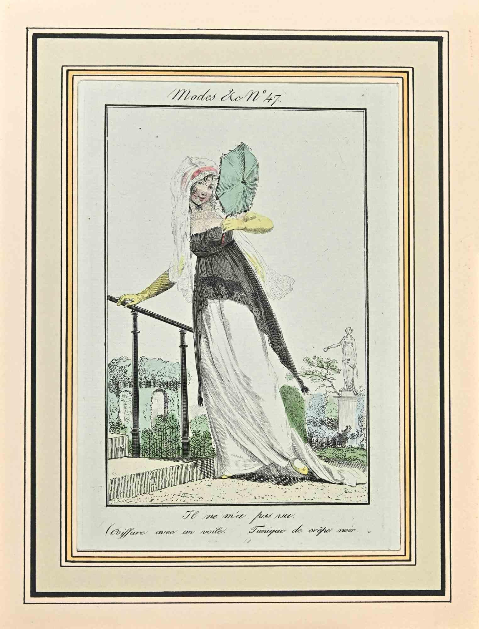 Il Ne M'A Pas Vu - Etching by Philibert-Louis Debucourt - 1797