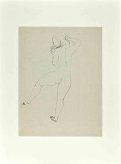 Nacktes Mädchen  - Originalzeichnung von Lucien Coutaud - 1930er Jahre