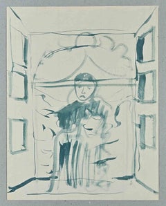 Vintage Desperate - Original Drawing by Lucien Coutaud - 1945