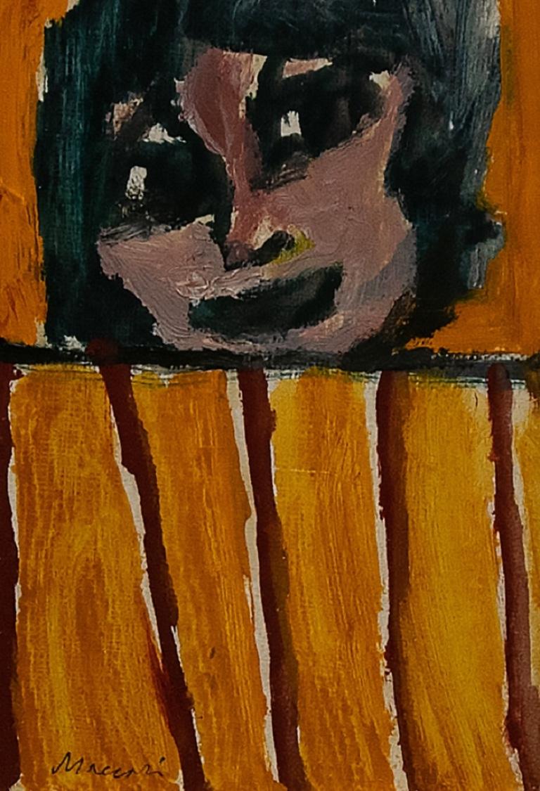 Figure - Peinture de Mino Maccari - 1960ca