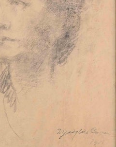 Donna - Disegno a carboncino di Dimitri Godycki Cwirko - 1967