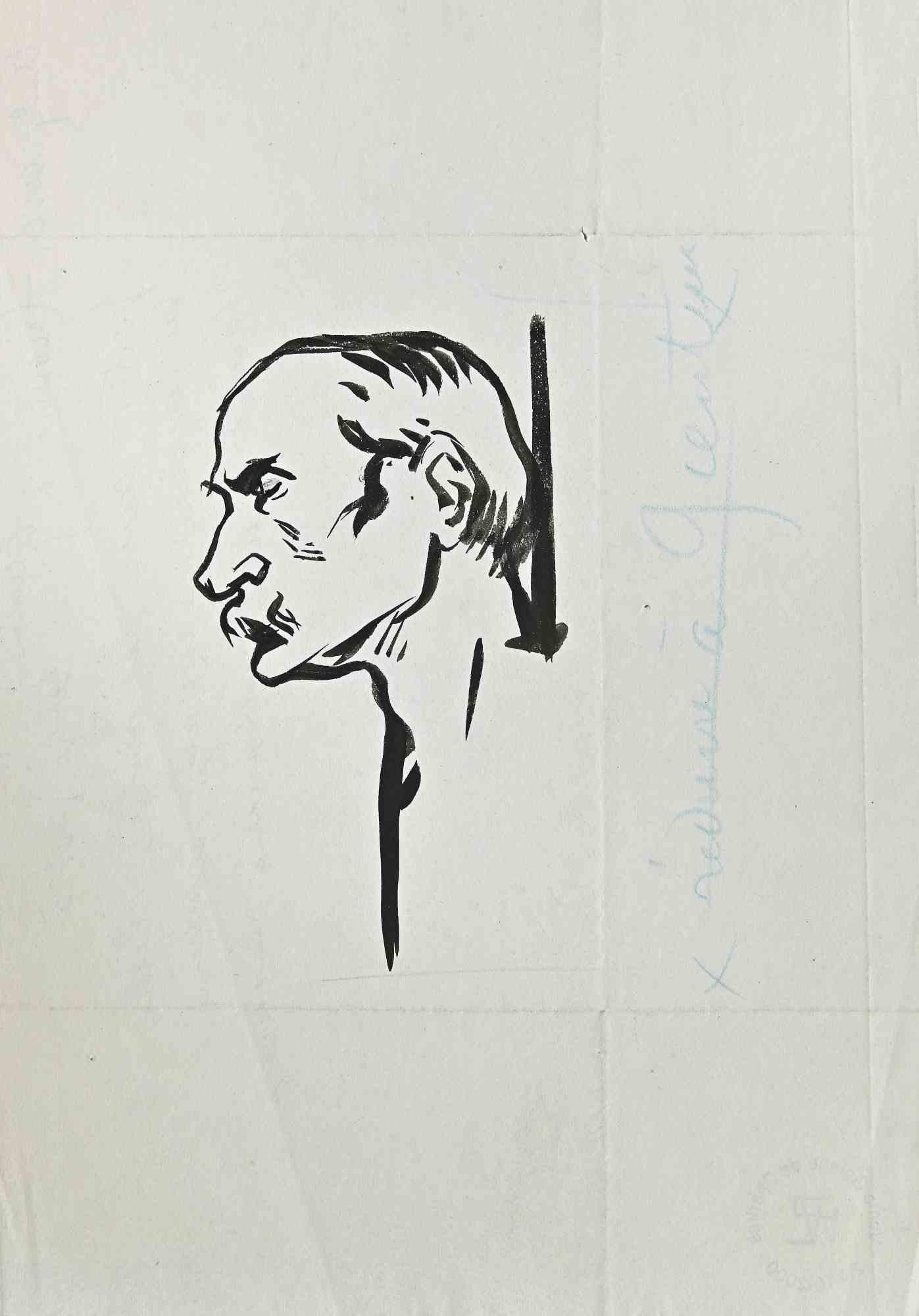 Das Porträt ist eine Original-Tuschezeichnung von Hermann Paul (1864-1940).

Guter Zustand auf wenig Papier.

Keine Signatur, Stempel auf der Rückseite der "Vente Galerie de Chartres".

Einige Bleistiftnotizen auf der Rückseite des Kunstwerks.

René