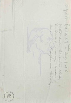 Portrait -  China Ink Drawing by Hermann Paul - Early 20th Century