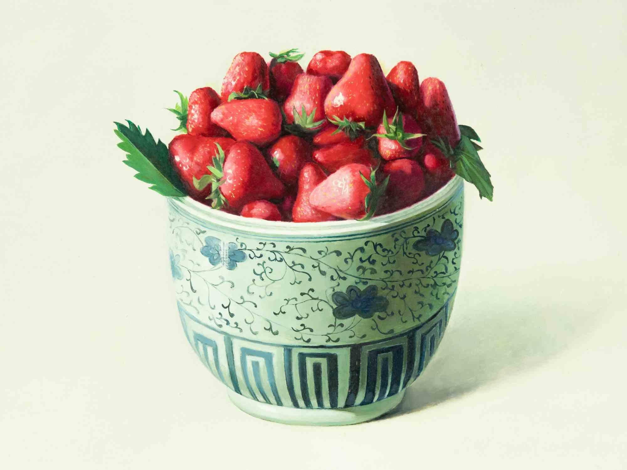 Erdbeerbeeren – Gemälde von Zhang Wei Guang – 2007 im Angebot 1