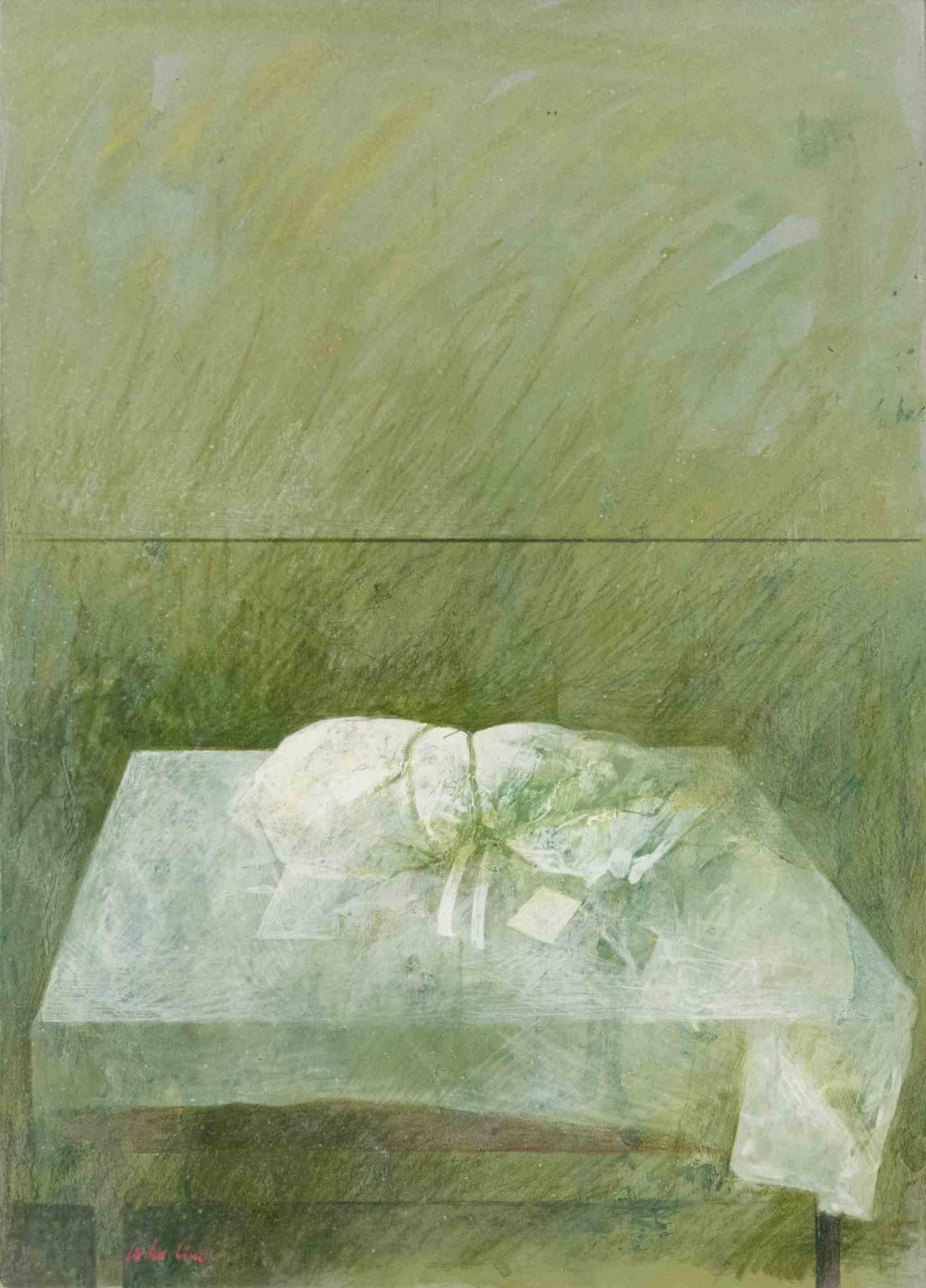 Sans titre est une œuvre d'art contemporain originale réalisée par Pedro Cano dans les années 1980.

Mélange de pastels colorés sur carton.

Inclut le cadre.

Signé à la main dans la marge inférieure gauche.