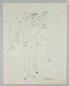 Nudes - Original Drawing by Lucien Coutaud - 1950s