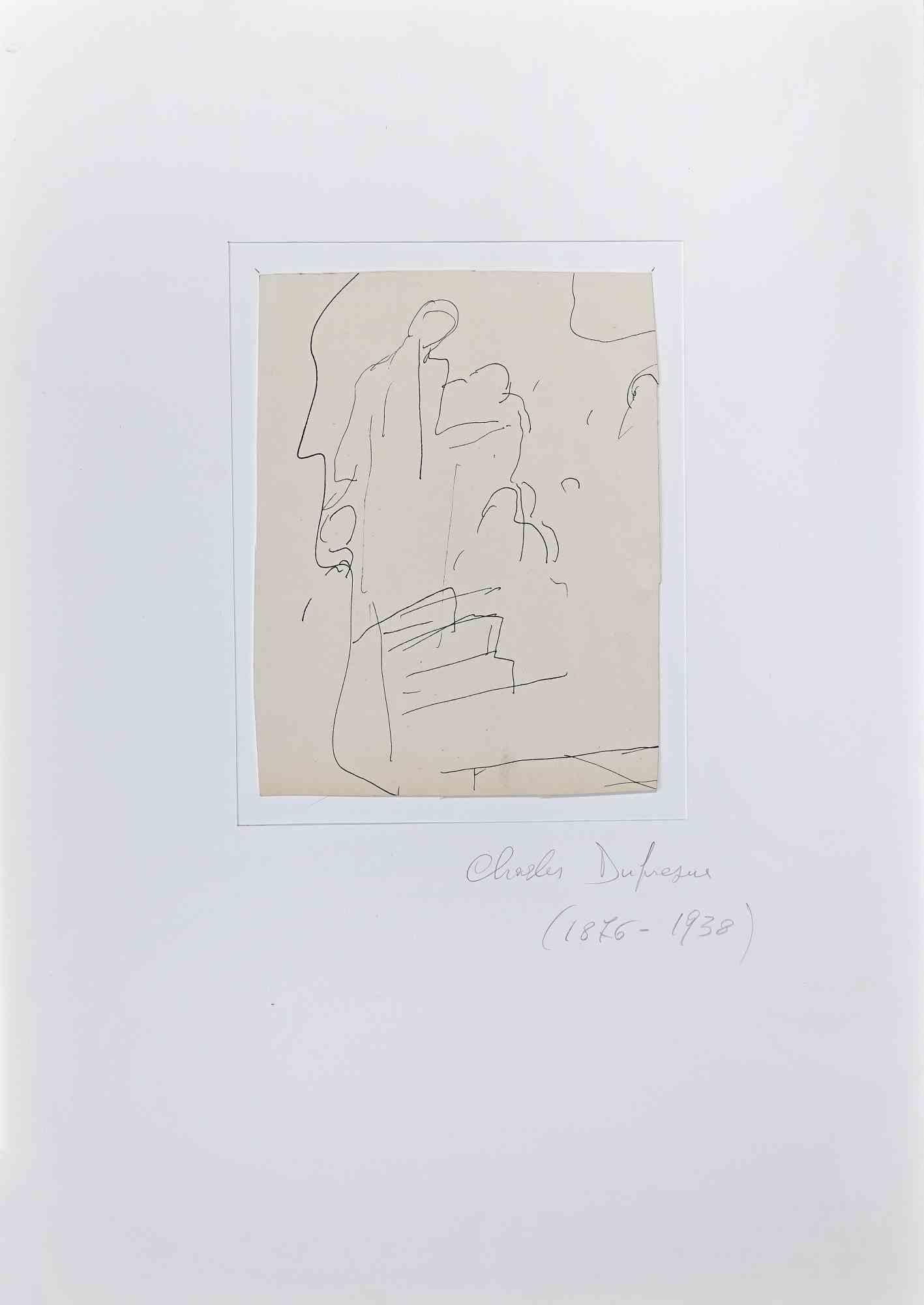 Figures - Drawing by Charles Dufresne - Early 20th Century For Sale 1