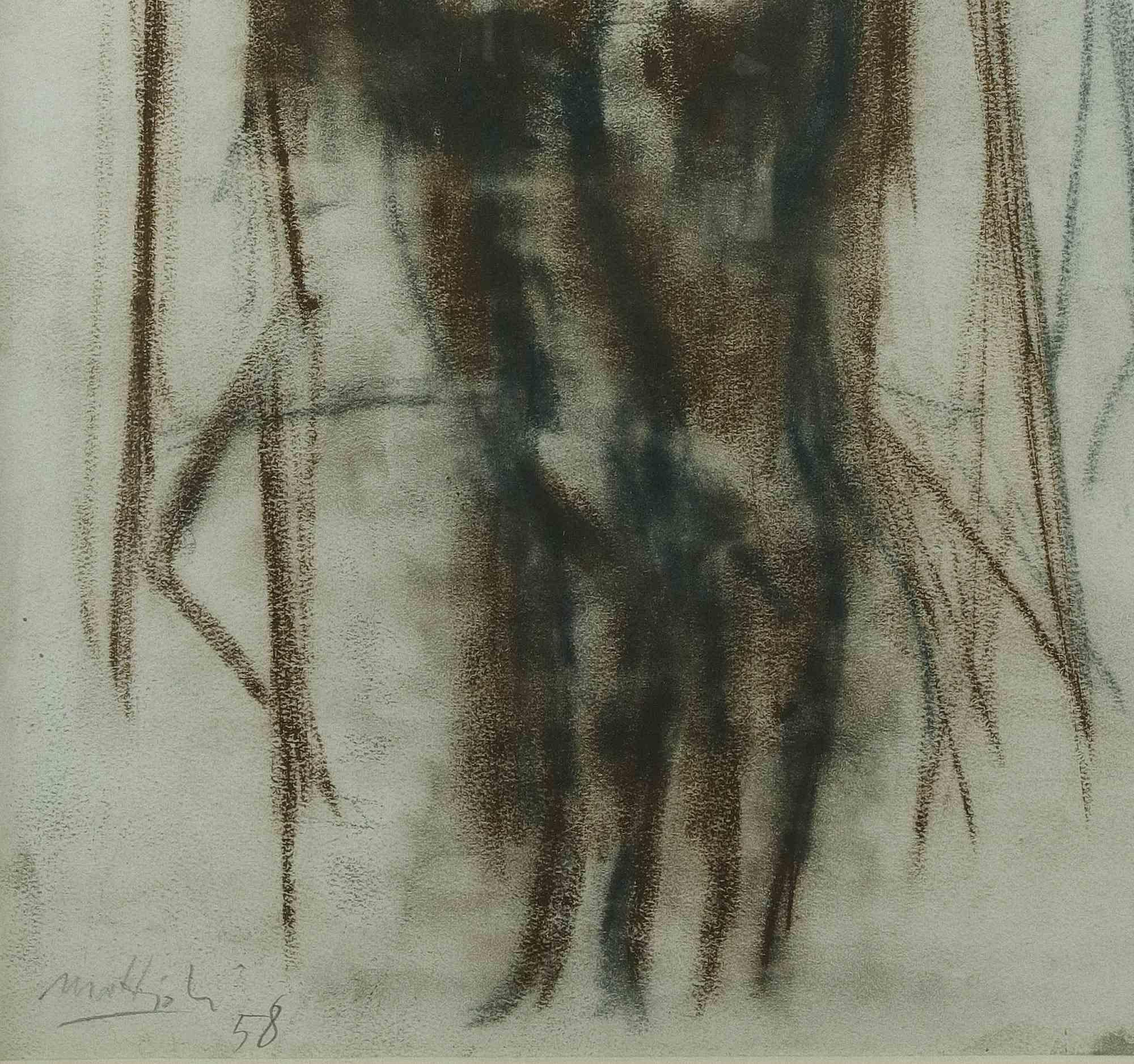 Nude - Drawing by Carlo Mattioli - 1958 For Sale 1