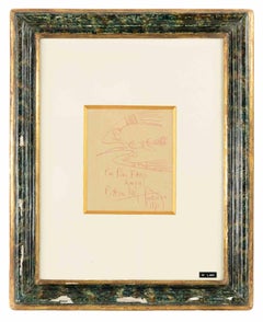 Fresh Sketch -  Red Ink Drawing by Wifredo Lam - 1970