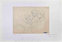 Two Figures - Original Drawing by Henri Epstein - Early 20th Century