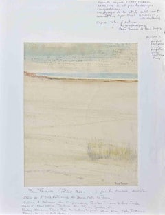 Meereslandschaft – Zeichnung von Pierre Fournel – Mitte des 20. Jahrhunderts