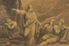Antique Holy Scene - Drawing by Bartolomeo Pinelli - 19th Century
