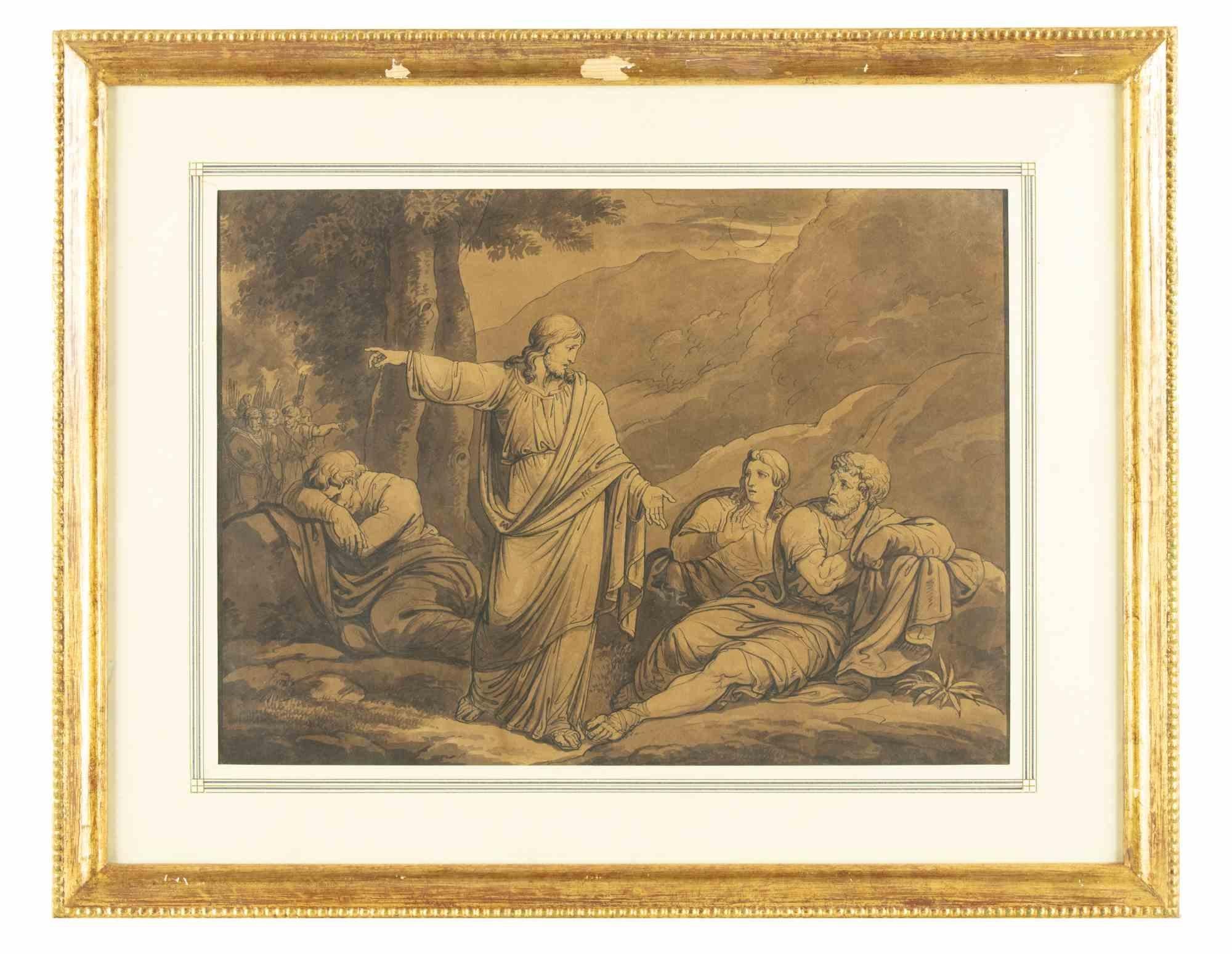 Bartolomeo Pinelli - Holy Scene - Drawing by Bartolomeo Pinelli - 19th ...