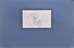 Groupe d'Hommes et d'Enfants - Original Drawing by Fernand Cormon - 19th Century