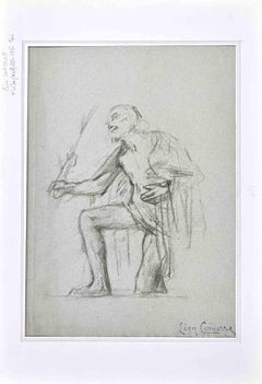 Figure of Man - Original Drawing by  Léon François Comerre - Late 19th Century