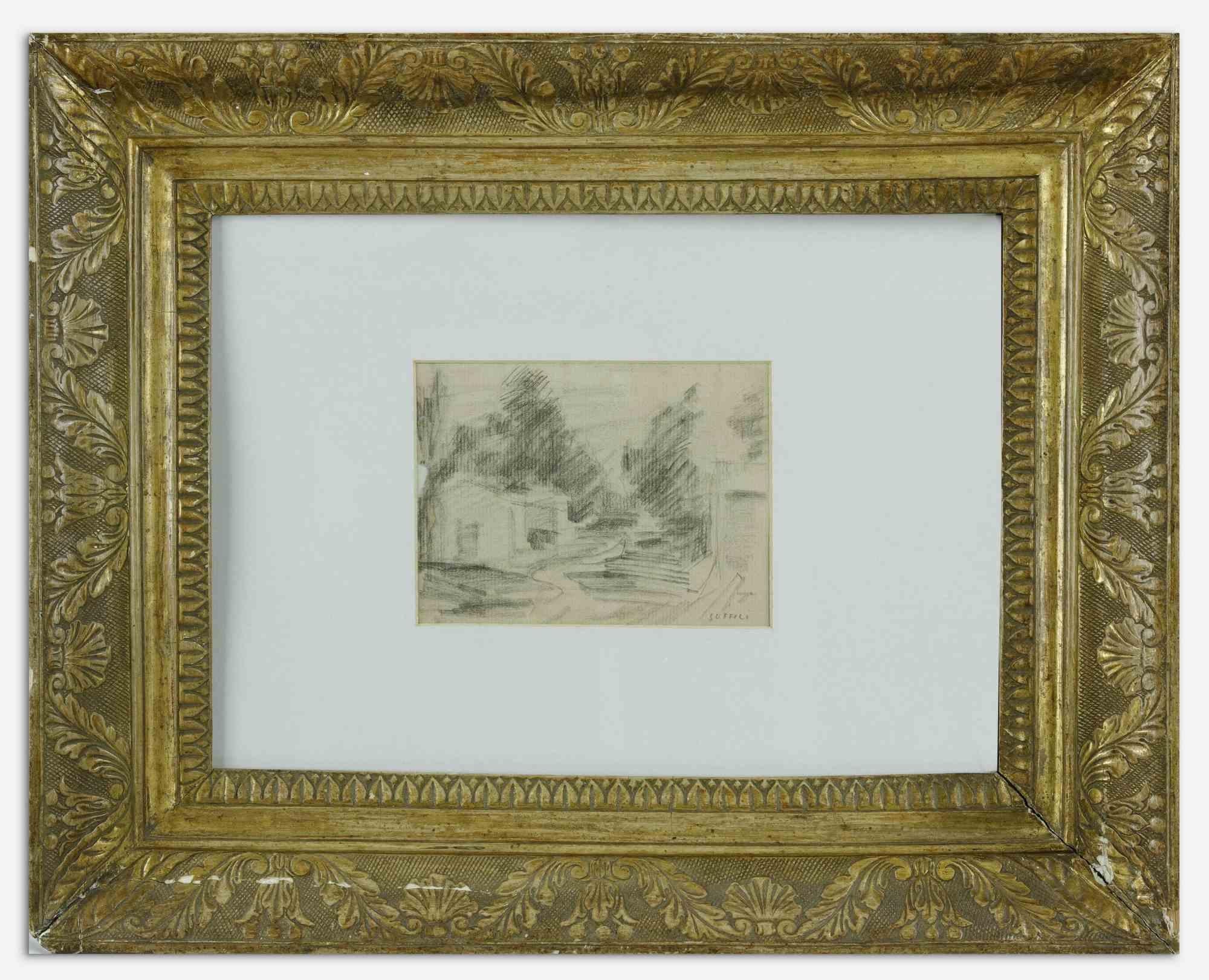 Landscape -  Drawing by Ardengo Soffici - 1932 For Sale 1