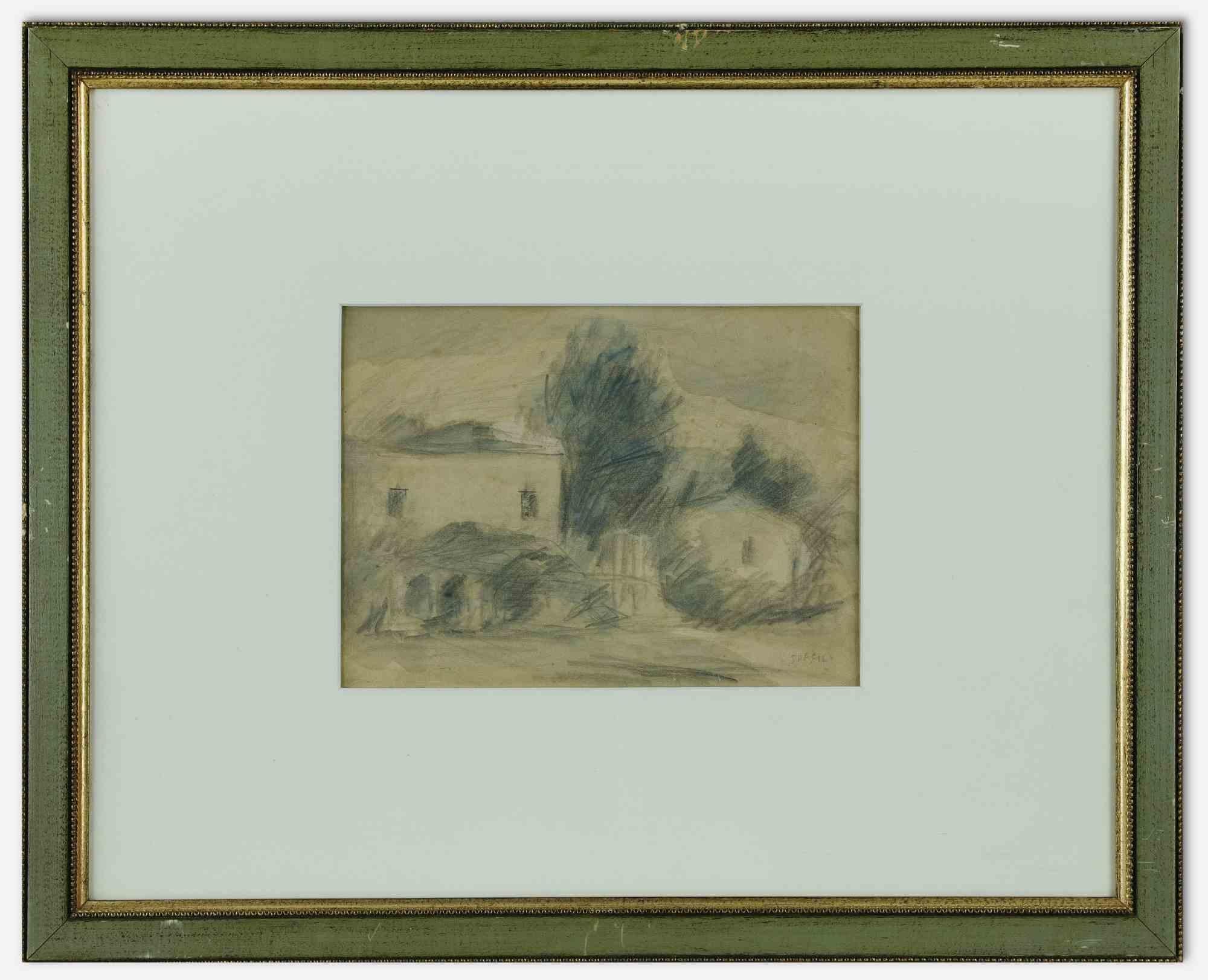 Landscape is an original modern artwork realized by Ardengo Soffici in 1930s.

Pencil on paper.

Hand signed lower right.

Includes frame.