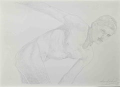 Retro Nude - Original Pencil Drawing by Anthony Roaland - 1990s