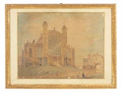 West Window - Georges Windsor Castle - Painting by Paul Fischer - 1847