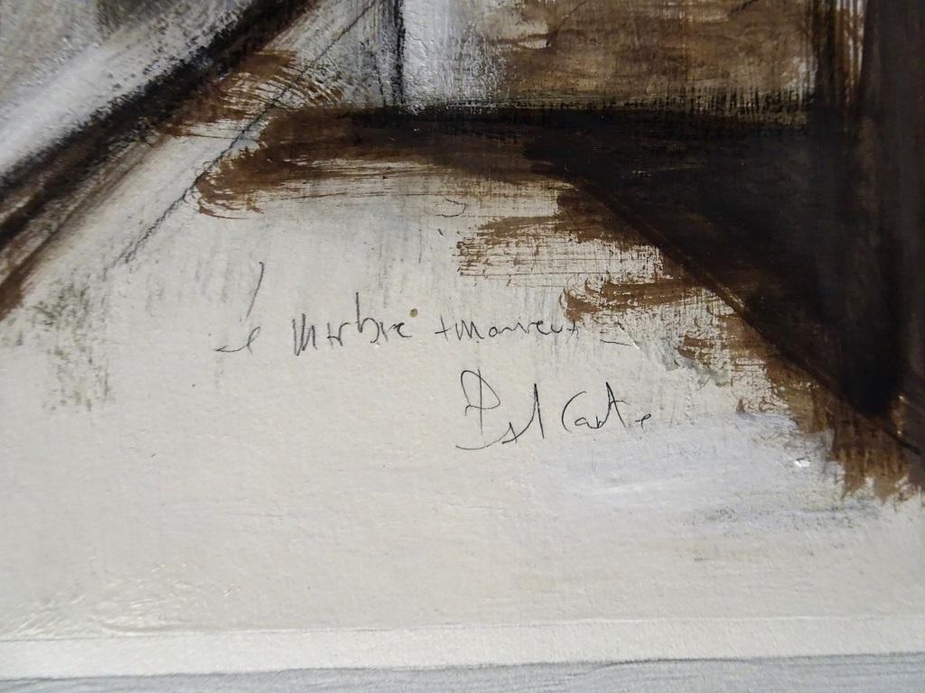 Le marbre amoureux is an original artwork realized by the French artist Paul Conte .

Mixed media on paper (china ink and tempera).

Hand-signed and titled in china ink on the lower right and on the lower center. Passepartout included (cm 65 x 50).