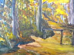 Paysage d'Alsace - Tempera e acquerello di Micheline Frouin - Metà del XX secolo