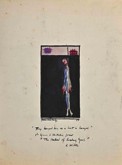 Hängender Mann – Zeichnung auf Papier – 20. Jahrhundert