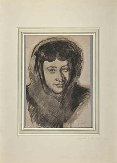Portrait - Drawing By Edouard Dufeu - Late-19th Century