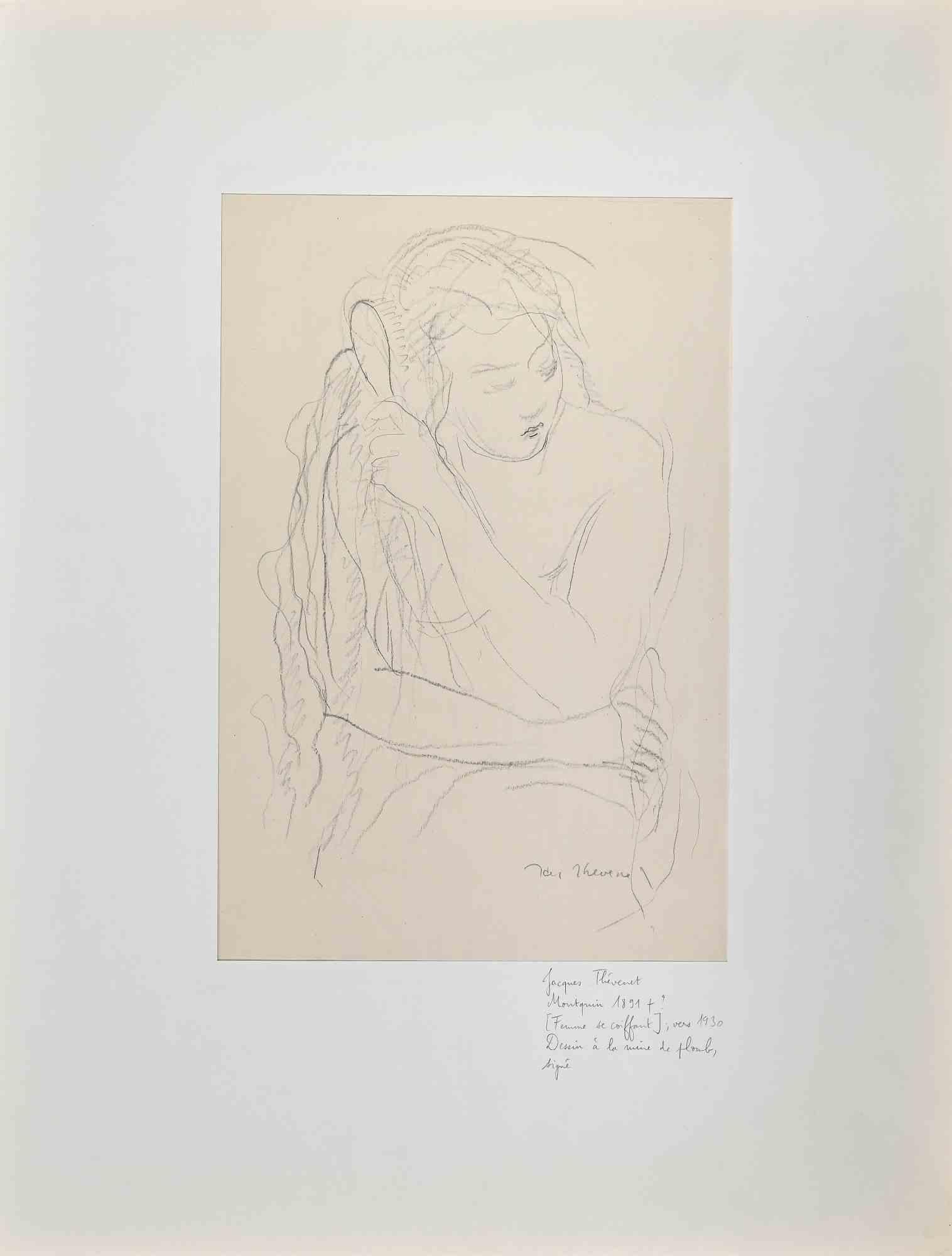 Woman is an Original Pencil Drawing realized by Jacques Thévenet (1891-1989).

Good condition included a white cardboard passpartout (65x50 cm).

Hand-signed by the artist on the lower right corner.

Jacques Thévenet , born in Dommartin ( Nièvre )
